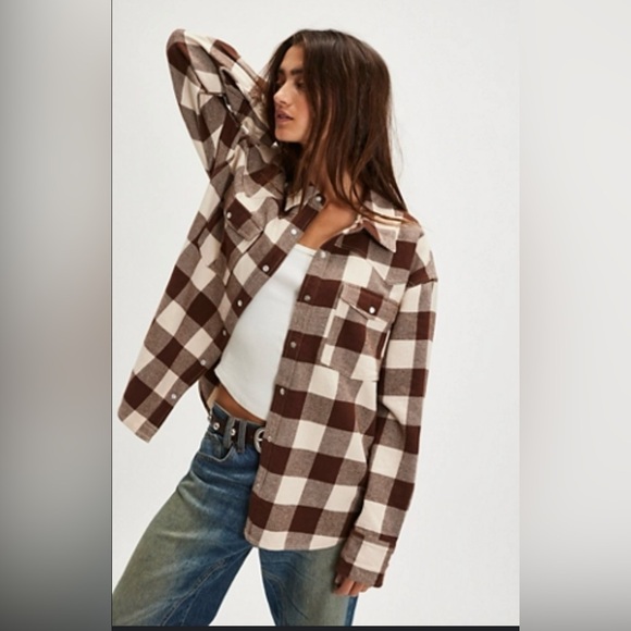 21-Free People We The Free Hideaway Plaid Shirt - Picture 5 of 5